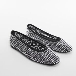 Mango rhinestone flats